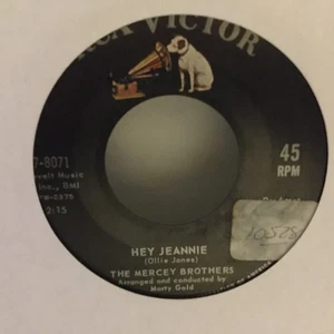MERCEY BROTHERS Hey Jeannie/Bad Penny RCA Victor 8071 TEEN ROCK 1962 45RPM - Picture 1 of 2