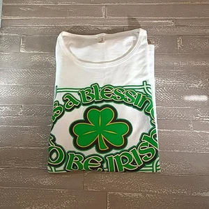 Tis A Blessing To Be Irish, Damen T-Shirt, weiß Baumwolle, Medium, Irland, neu - Bild 1 von 4