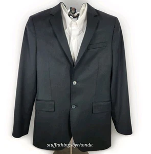 EXPRESS Black 2-Button Double Vented Wool Poly Blend 38R Blazer Jacket - Picture 1 of 14