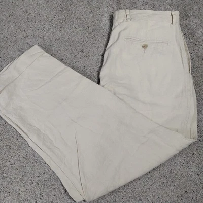 Daniel Cremieux Linen Pants 36 X 30 High Rise Pleated 100% Linen - Image 1 of 4