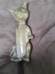 Sarna Brass India 26 Sitting Cat With Bowtie - Picture 1 of 5