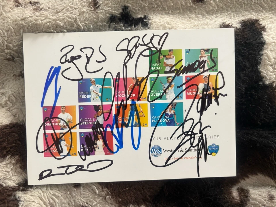 Signed Western & Southern Open 2018 1 Cover Card With All 12 Players Signed - Image 1 of 1