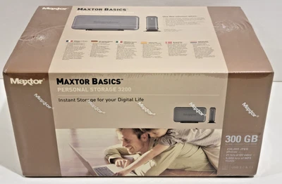 Maxtor Basics Personal Storage 300 GB External Hard Drive NOS - Image 1 of 4