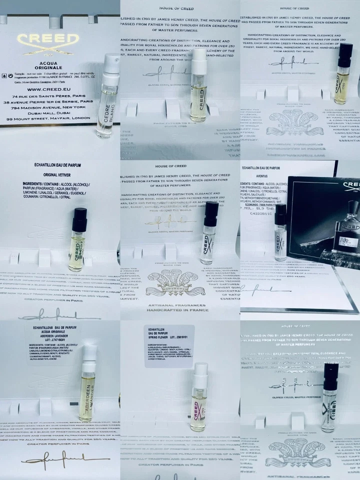 Creed Official Card Eau de Parfum Sample Spray 2ml - Choose Scent - Image 1 of 1