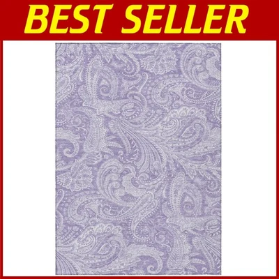 Lavender 3' x 5' Machine Washable Area Rug - Non-Slip Indoor & Outdoor Style - Image 1 of 4