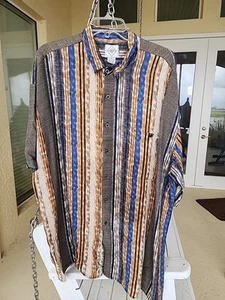 Adolfo Shirt Men's XL Button Up Short Sleeve Casual Multicolored - Picture 1 of 3