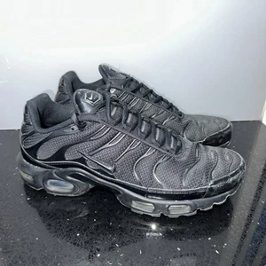 Mens NIKE Air Max Plus TN Triple Black Sneakers Size US 11 #37391 Tn’s - Picture 1 of 14