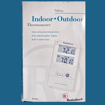 Radio Shack Talking 室内/室外温度计 63-1012 | 全新无标签 | 已测试工作 — 第 1/4 张图片