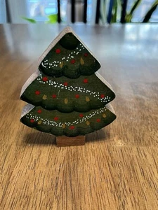 Vintage Christmas Tree Shelf Sitter Wooden Primitive Folk Art Country Rustic - Picture 1 of 5