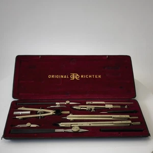Vintage Zeichenwerkzeug Kompass Set Richter & Co. Präzision Kopernikus VII #6198 - Bild 1 von 15