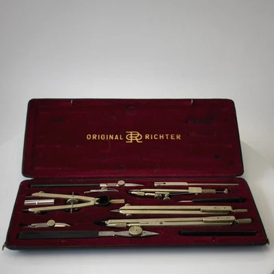 Vintage Drafting Tools Compass Set Richter & Co. Präcision Kopernikus VII #6198 - Image 1 of 4