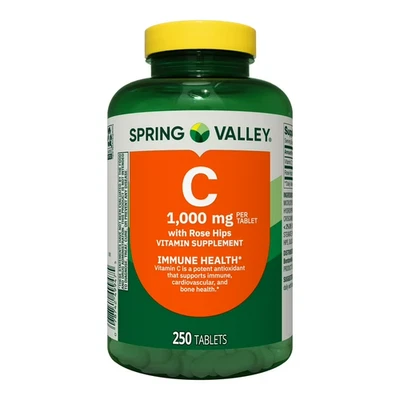 Spring Valley Vitamin C 1000 mg w/ Rose Hips – Immune Support, 250 Tablets - Image 1 of 4