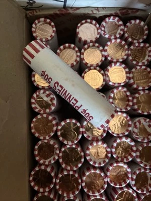 SEALED! 2025 D Lincoln Cent Penny Full Box (50 Rolls) BU UNC OBW - Image 1 of 4