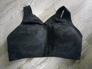 Lululemon Elite Bra Zip Front Incognito Camo Multi Grey Sz 38DD - Picture 1 of 8