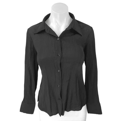 ASTR Women's Black Cutout Tie Back Long Sleeve Button Down Shirt Blouse Top XS - Image 1 of 4