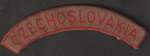 WWII Genuine WW2 CZECH FREE ARMY Czechoslovakia Nationality Cloth Shoulder Title - Picture 1 of 2