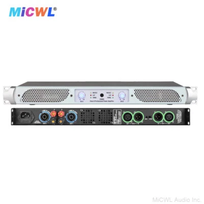 MiCWL 2 Channel Digital Power Amplifier 2x650W Stage Audio AMP 1U 19" PX2600 - Image 1 of 4