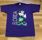 Vintage New 80s Velva Sheen Disney Neon Mickey Mouse Florida T-Shirt!  50/50 L