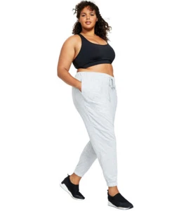 ID Ideology Women's Off Duty Plus Size Jogger Pants (Grey Whisper Heather, 1X) - Picture 1 of 3