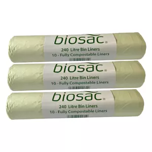 240 Litre biosac Compostable Biodegradable Food Waste Caddy Bin Liner Bags 240L - Picture 1 of 6