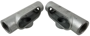 2 EATON Crouse-Hinds T57 Condulet Form7 Conduit Outlet Body T Shape 1-1/2" NEW - Picture 1 of 7