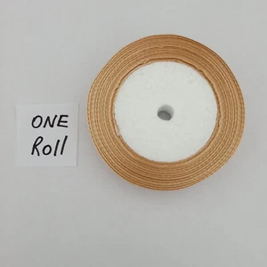 ROLL 20MM Wide Champagne Beige Polyester Satin Ribbon Craft Decorations 22M AUS - Picture 1 of 2