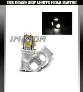2 X PURE WHITE 5-LED SMD 168/194/2825/T10 REAR LICENSE PLATE BULBS Left Right - Picture 1 of 1