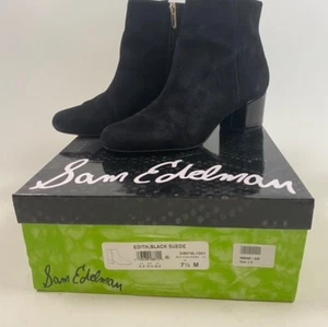 Sam Edelman Edith Stiefelette 37.5 UK 5,5 US 7,5 schwarz Wildleder - Bild 1 von 8