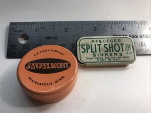 Vintage PFLUEGER, Split Shot Metal Container, & A Small Metal Tin Jewelmont Con - Picture 1 of 3