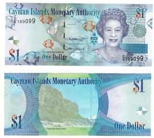 2018 Cayman Islands Banknote 1 Dollar P38 UNC D6 Queen Elizabeth