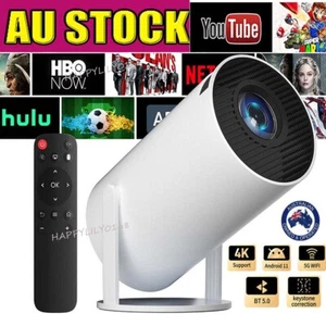 Smart Projector 5G 4K HD LED WiFi Bluetooth HDMI USB Android Office Home Theater - Picture 1 of 10