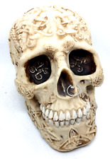 Vintage Decorative Ornate Carved Skull Figurine New Nos