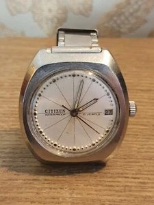 Vintage Citizen 63-1359 21 Juwelen Analog Handbuch Wind Herren Armband - Bild 1 von 7