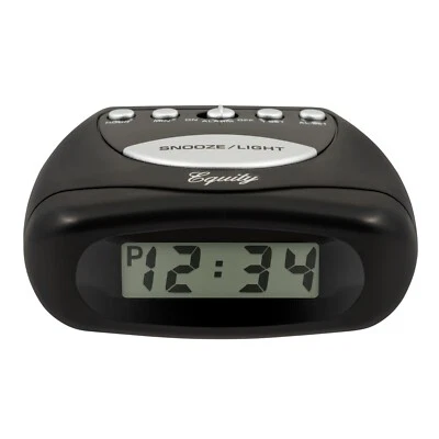 31003 Equity by La Crosse Digital Alarm Clock Black Case with LCD Display - Image 1 of 2