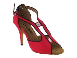 Latin Salsa Very Fine Ballroom Competitive Dance Shoe 2825LEDSS Red Velvet - Picture 1 of 7