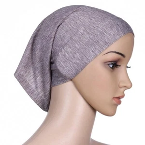Women Muslim Hijab Bonnet Cancer Chemo Cap Underscarf Islam Headwear - Picture 1 of 32