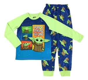 Boys Large 10-12 Star Wars Baby Yoda Pajamas Long Sleeve Shirt Pant PJ Gift Set - Picture 1 of 4