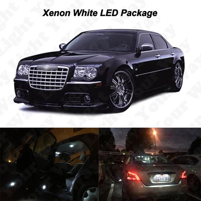 14 x lâmpadas internas de LED brancas + luzes de matrícula para 2005-2010 Chrysler 300 - Imagem 1 de 4