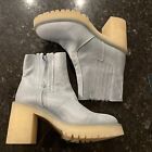 Free People James Chelsea Ice Leather Clear Lug Sole Ankle Boot EU 40/US 9, New!