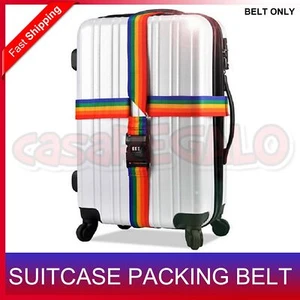 Adjustable Luggage Cross Strap Packing Belt Safe Code-lock Suitcase Buckle 2-4m - Picture 1 of 5