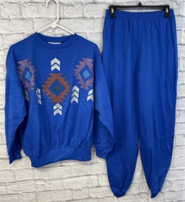 De Colección Retro Sudadera Sudadera Joggers Mujeres Mediano Hecho en EE. UU. Village Fair y2k Foto 1 de 4