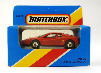 Vintage Matchbox Superfast MB75 Ferrari Testarossa Red Card in Box 1981 - Image 1 of 4