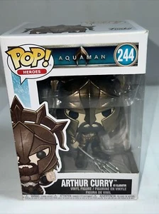Funko Aquaman Arthur Curry as Gladiator POP! Vinyl Figure#244 Light Box Dmg - Picture 1 of 9