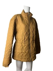 Cappotto giacca trapuntato MarlaWynne taglia media donna marrone caramello tasche zip - Foto 1 di 13