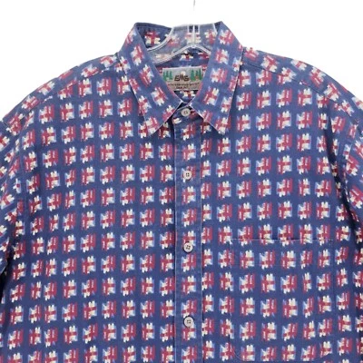 Camisa EMS Eastern Mountain Sports Vintage 100% Algodón Geométrica GRANDE Foto 1 de 4