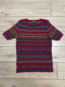 Camiseta De Colección Rara Para Mujer Ralph Lauren Country Tejida Algodón Colorido Talla L Tira - Imagen 1 de 8