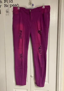 Vaqueros rasgados Forever 21 plus talla 18 elásticos aspecto ombre ¡muy bonitos! - Imagen 1 de 4