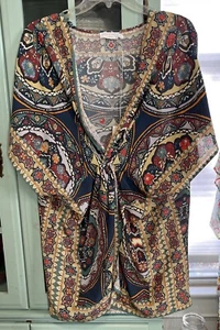 BRAND NEW Johnny Was 100% Silk Spezia Twisted Cover Up for Women - Size S - Picture 1 of 4