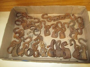24 Antique Metal Whippletree Ends (1.5" Hole Ends) FARM Horse YOKE Hooks - Picture 1 of 5