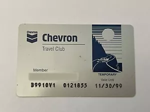 CHEVRON Travel Club member card ~ expired in 1999 ~ vintage ~ similar to AAA - Picture 1 of 2